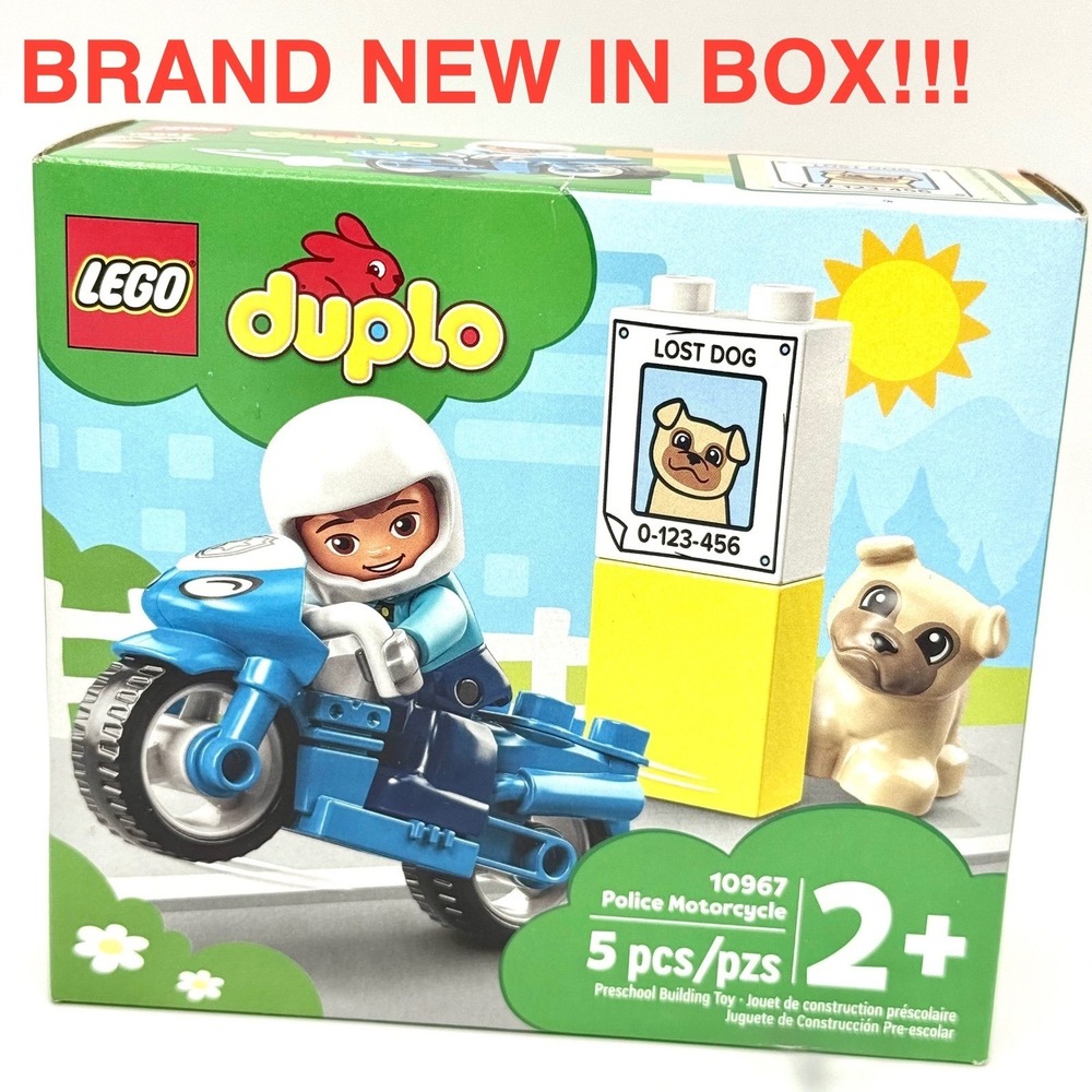 LEGO DUPLO 10967 Police Motorcycle Set 5 pcs – New‎ Sealed Box**